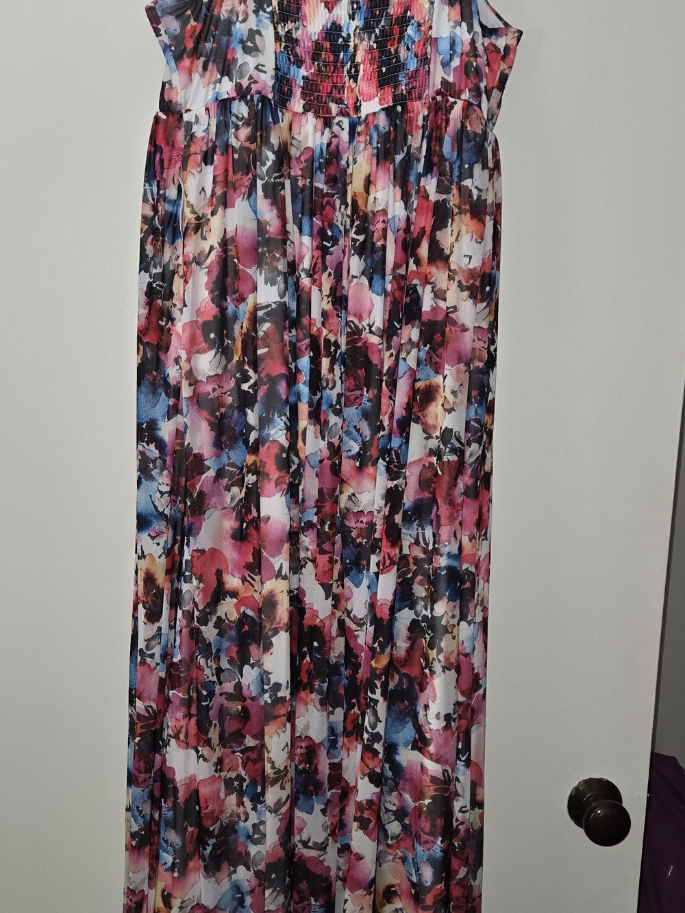 torrid Pink & Blue Watercolor Floral Maxi Dress-EUC - Picture 4 of 5